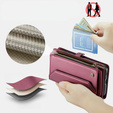 θήκη CASEME για Samsung Galaxy S24 FE, RFID Leather Wallet, με λουράκι ώμου, κόκκινη