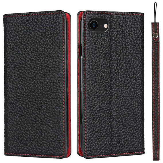 Δερμάτινη θήκη για iPhone 7/8/SE 2020/SE 2022, ERBORD Grain Leather, μαύρη