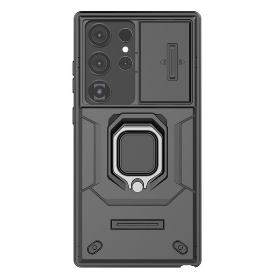 Θήκη για Samsung Galaxy S24 Ultra, KickStand Camera Lens, μαύρη