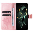 Θήκη με πτερύγιο για Xiaomi 13T / 13T Pro, δέντρο, ροζ rose gold