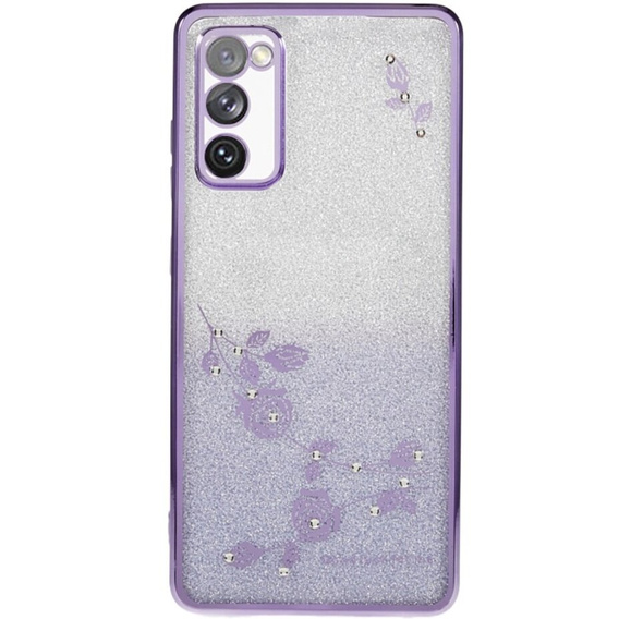 Θήκη για Samsung Galaxy S20 FE, Glitter Flower, μωβ