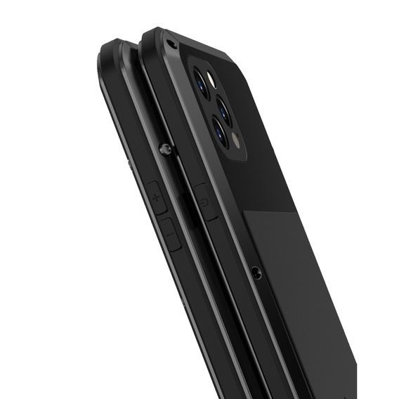 Love Mei Θήκη για iPhone 12 Pro Max, armored with glass, μαύρη