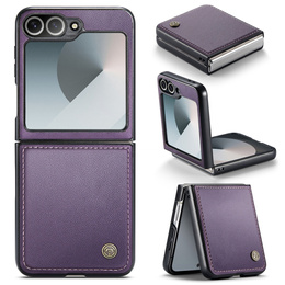 Θήκη για Samsung Galaxy Z Flip7 FE / Z Flip6, CASEME Litchi Leather, μωβ