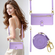 Θήκη με πτερύγιο για Samsung Galaxy S25, Wallet Zipper Pocket, μωβ