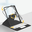 Θήκη + πληκτρολόγιο iPad 7/8/9 10.2 2021 / 2019 / 2020, Touchpad Pen Slot, μαύρη