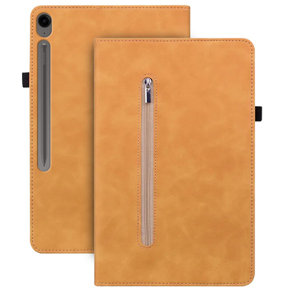 θήκη για το Samsung Galaxy Tab S10 Lite / S10 FE / S9 FE, Wallet Pen Slot, κίτρινη