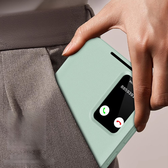 Αναδιπλούμενη θήκη για Samsung Galaxy S23 Ultra, Smart View Wallet, πράσινη