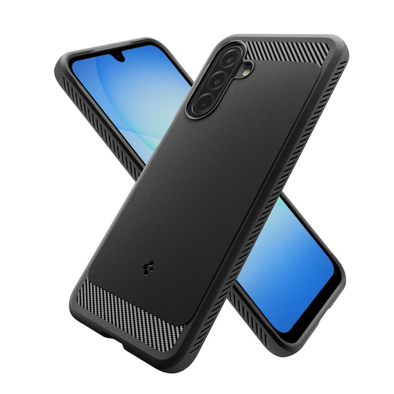θήκη Spigen για Samsung Galaxy A16 4G/ 5G, Rugged Armor MagSafe, μαύρη + μετριασμένο γυαλί 9H