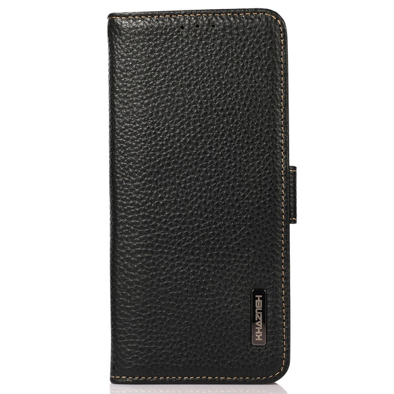 KHAZNEH θήκη RFID για Samsung Galaxy S24 Ultra, Litchi Texture, μαύρη