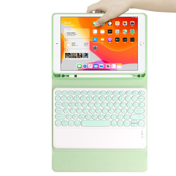 Θήκη + πληκτρολόγιο iPad Pro 11 2021 / 2018, iPad Air 10.9 4 2020 / 5 2022, Pen Slot, πράσινη