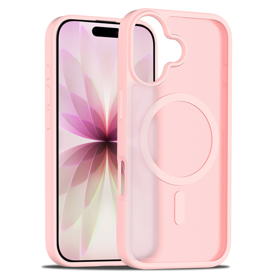 Θήκη Matt για iPhone 17, για MagSafe, ημιδιαφανές ροζ