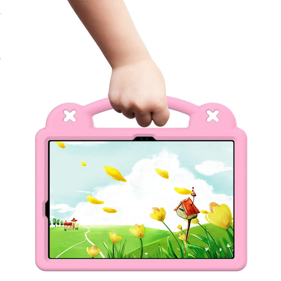 Παιδική θήκη για Samsung Galaxy Tab S10 Lite / S10 FE / S9 FE, Cute Patterns, με βάση, ροζ