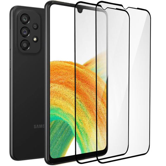 2x Μετριασμένο γυαλί για Samsung Galaxy A33 5G, ERBORD 3D πλήρης οθόνη