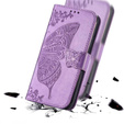 Θήκη πτερύγιο για Oppo Reno 14F, πορτοφόλι, Butterfly, μωβ