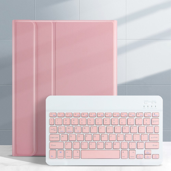 Θήκη + πληκτρολόγιο iPad 10.2 7/8/9 gen 2019/2020/2021, Keyboard Cover Pen Slot, ροζ rose gold