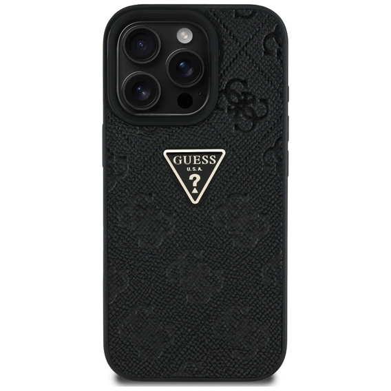Θήκη Guess Grained Hot Stamp 4G Triangle Metal για iPhone 16 Pro Max