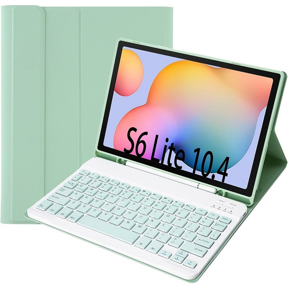 Θήκη + πληκτρολόγιο Samsung Galaxy Tab S6 Lite 10.4, Pen Slot, πράσινη