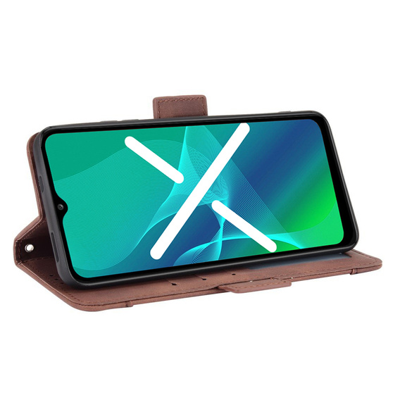 Θήκη με πτερύγιο για Oppo Reno7 Lite 5G, Card Slot, καφέ