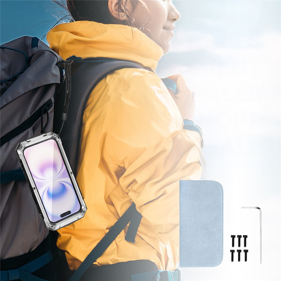 Θήκη R-JUST με βάση και ενσωματωμένο γυαλί για iPhone 17