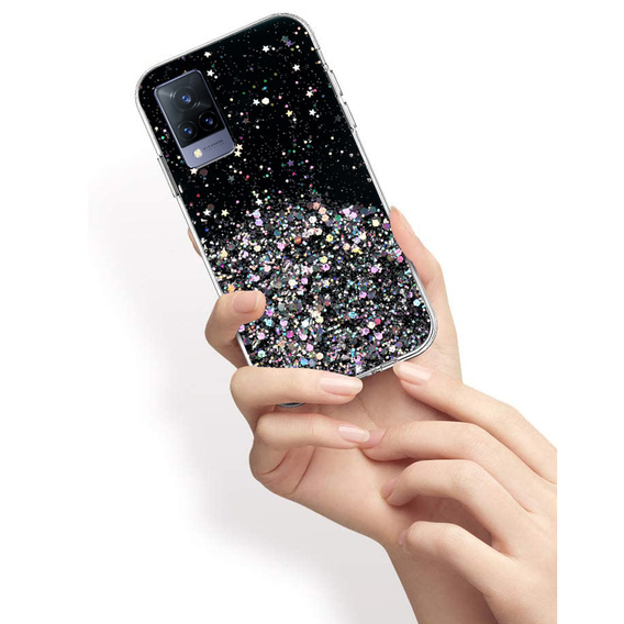 Θήκη για Vivo V21 5G, Glittery, μαύρη