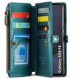 θήκη CASEME για Samsung Galaxy S24 FE, RFID Leather Wallet, με λουράκι ώμου, πράσινη