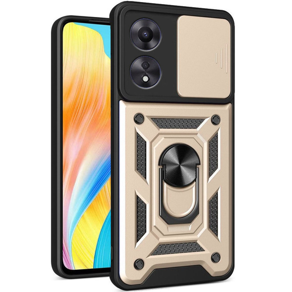 Θήκη για Oppo A98 5G, CamShield Slide, χρυσός