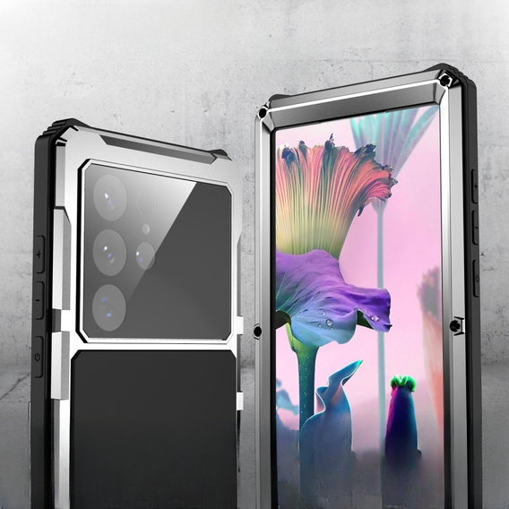 Θήκη για Samsung Galaxy S23 Ultra, R-JUST, θωρακισμένη, ασημί