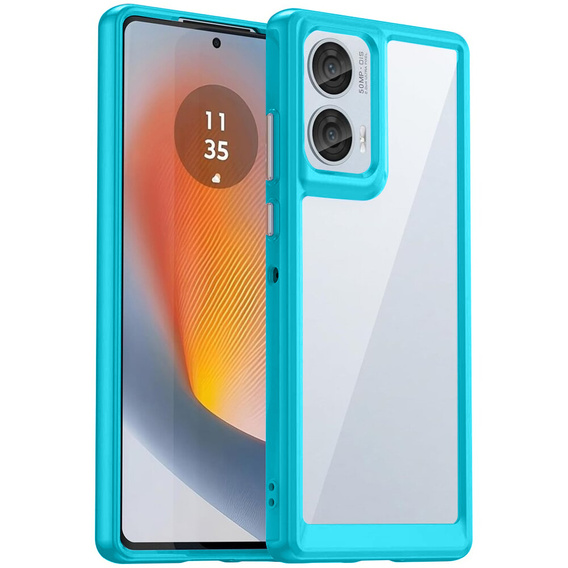 Θήκη για Motorola Edge 50 Fusion 5G, Fusion Hybrid, διαφανής / μπλε