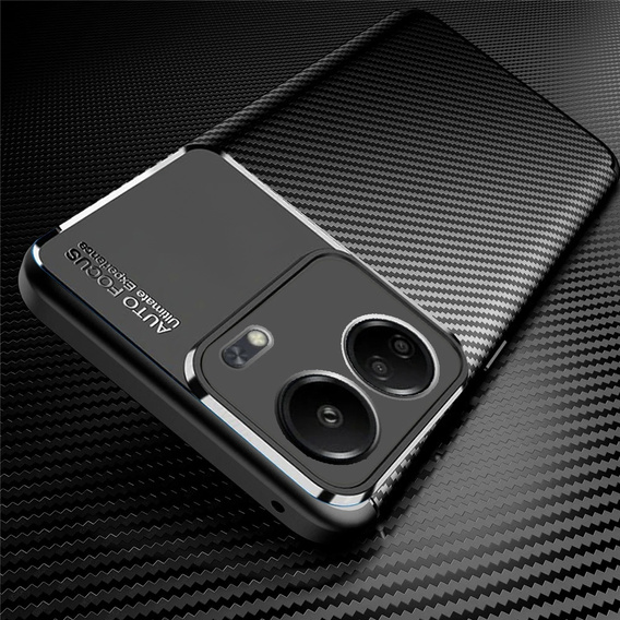 Θήκη για Xiaomi Redmi 13C / Poco C65, Carbon Gel, μαύρη