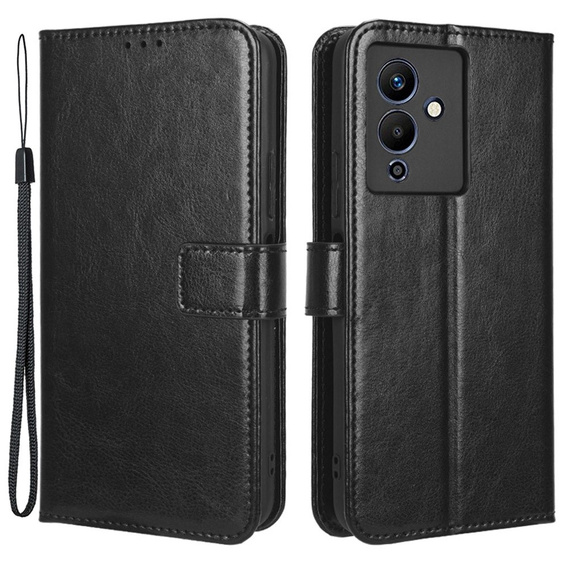 Θήκη με πτερύγιο για Infinix Note 12 5G, Crazy Horse Wallet, μαύρη