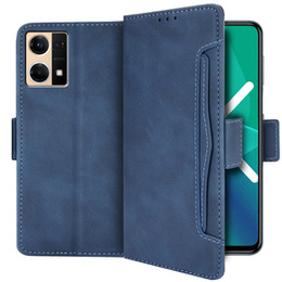 Θήκη με πτερύγιο για Oppo Reno7 4G, Card Slot, μπλε