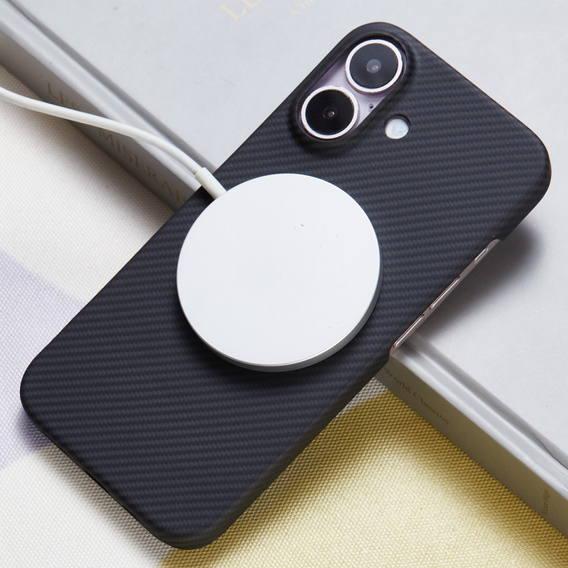 Θήκη για iPhone 16 Plus, Aramid Fiber Cover, μαύρη