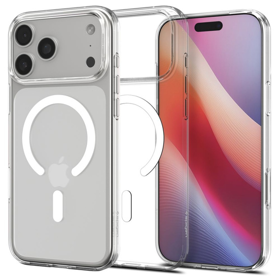 Θήκη Spigen για iPhone 17 Pro, Liquid Crystal MagSafe, Διαφανές/λευκό