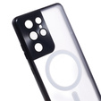 Μαγνητική θήκη MagSafe Dual Glass για Samsung Galaxy S21 Ultra, μαύρη
