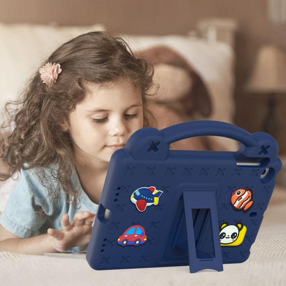 Παιδική θήκη για iPad mini 7.9" 2019/2015/2014/2013/2012 (5/4/3/2/1 gen.), Cute Patterns, με βάση, σκούρο μπλε