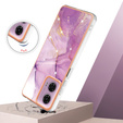 Προστατευτική θήκη για Motorola Moto G24 / G24 Power / G04, Marble Slim Case, μωβ