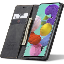 θήκη CASEME για Samsung Galaxy A51, Leather Wallet Case, μαύρη