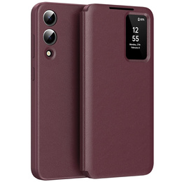 Αναδιπλούμενη θήκη για Samsung Galaxy S25 Edge, Smart View Wallet, μπορντό