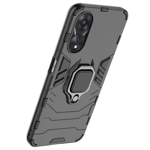 Θήκη για Oppo A78 5G, Kickstand Ring, μαύρη