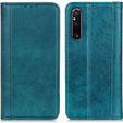 Θήκη για Sony Xperia 1 V, Wallet Litchi Leather, πράσινη