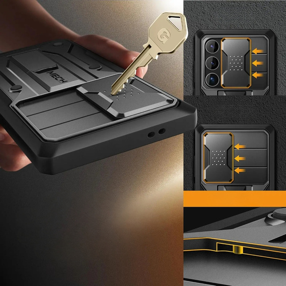 Ανθεκτική θήκη για Samsung Galaxy S25 Ultra – Tongate MECH Series Clip, Μαύρο