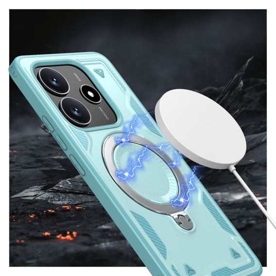 Θήκη για Xiaomi Redmi Note 14 5G, Στρατιωτικό MagSafe, μπλε + γυαλί 9H