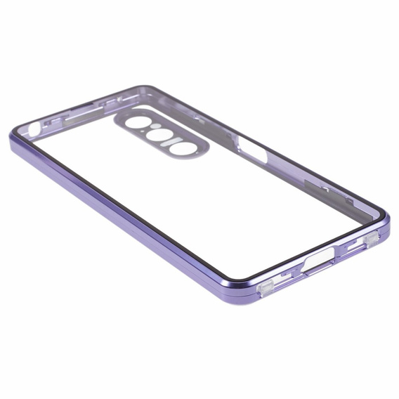 θήκη για το Sony Xperia 1 V, Magnetic Dual Glass, μωβ
