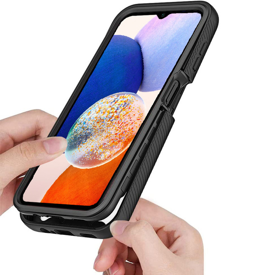 Θήκη για Samsung Galaxy A14 4G/5G, Shockproof, με μεμβράνη, μαύρη