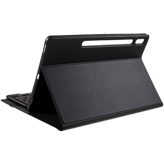 Θήκη + πληκτρολόγιο Galaxy Tab S7+ Plus / S8+ Plus /S7 FE T730 T733, Pen Slot, μαύρη