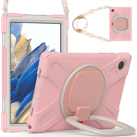 Παιδική θήκη για Samsung Galaxy Tab A8 10.5 SM-X200 SM-X205, θωρακισμένη με λουράκι, μπλε