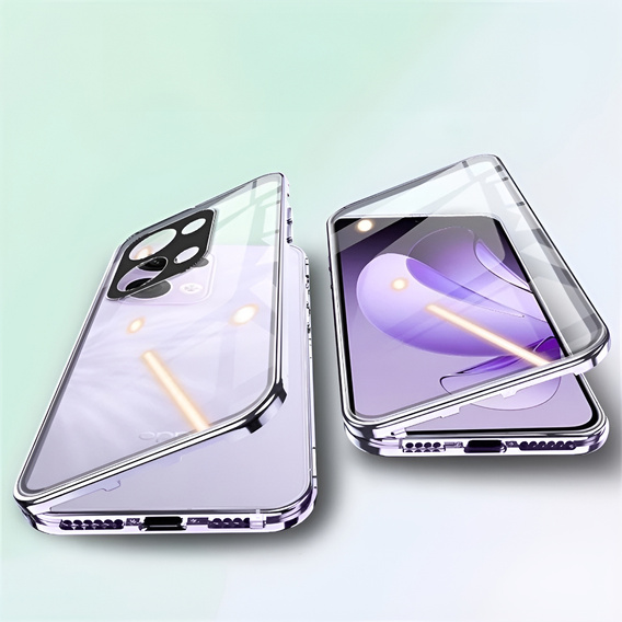 θήκη για το Oppo Reno 13, Magnetic Dual Glass, ροζ
