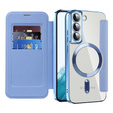 Θήκη με πτερύγιο για Samsung Galaxy S22 5G, RFID Wallet MagSafe CamShield, μπλε