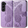 Θήκη με πτερύγιο για Infinix Hot 50 4G, Butterfly, μωβ