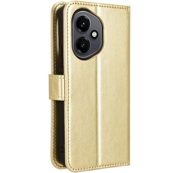 Θήκη με πτερύγιο για Honor 400 5G, Crazy Horse Wallet, χρυσή